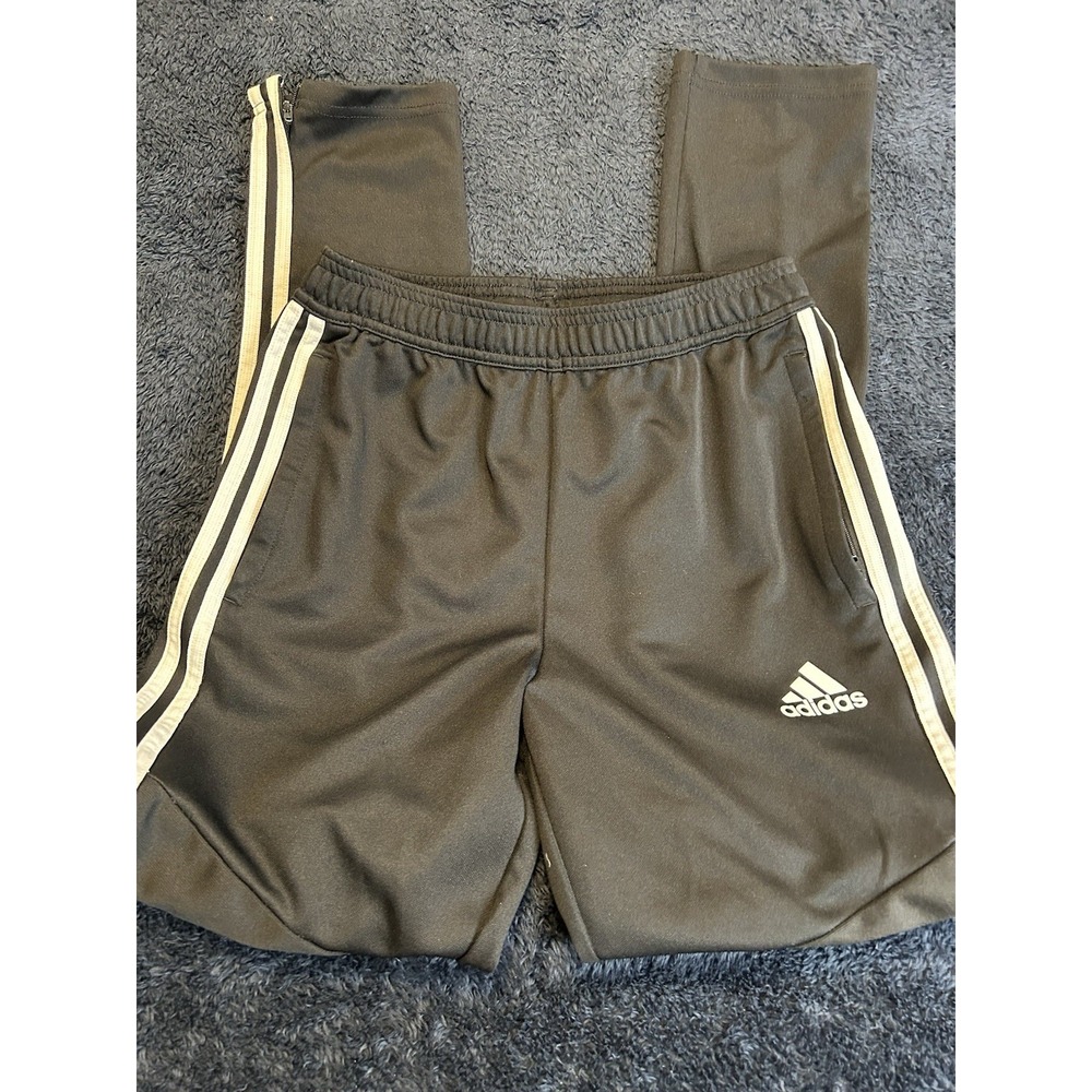 Adidas Tiro 19 Youth Large Track Pants Black White 3-Stripe Zippered Ankle